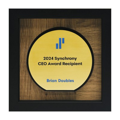 Newbury 6" x 6" Circle Award with Brushed Gold Plate