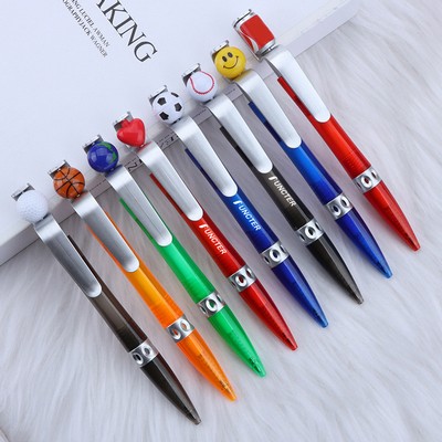 Baseball Head Pen Rotatable Baseball Writing Ballpoint Pens Novelty Plastic Sports Funny Pen
