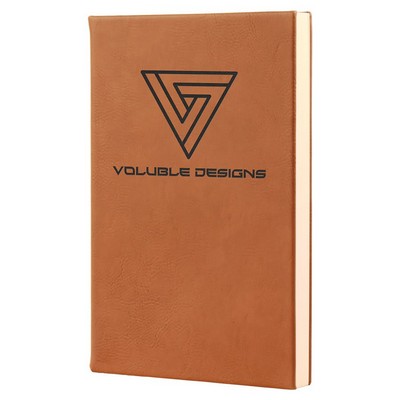 5.25" x 8.25" Rawhide Leatherette Journal with Lined Notepad