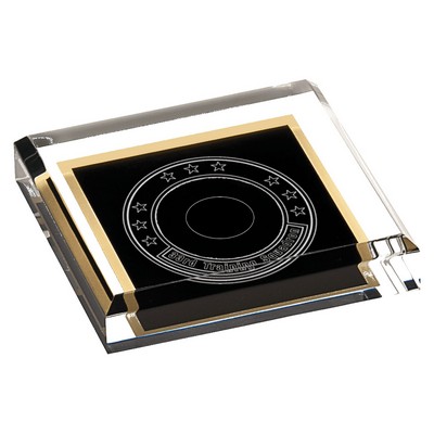 3.75" x 3.75" Black Acrylic Paperweight