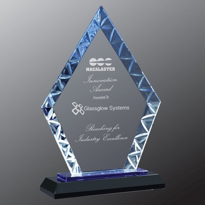 7.5" Diamond Accent Glass on Blue & Black Base