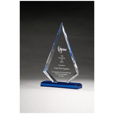 8.5" Clear Acrylic w/Blue Highlights and Blue Base