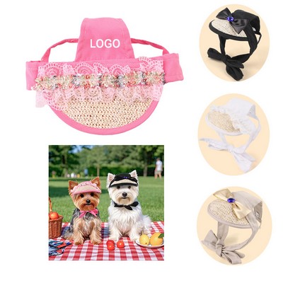 Fashionable Pet Straw Hats
