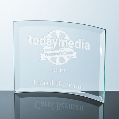 10"x7" Etched Jade Curved Award