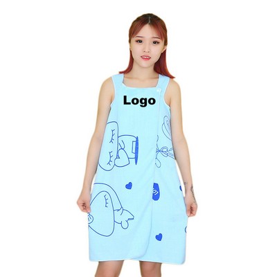 Cartoon-Style Strappy Women Wearable Bath Towel