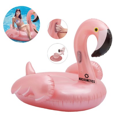 Inflatable Rose Gold Flamingo Pool Float
