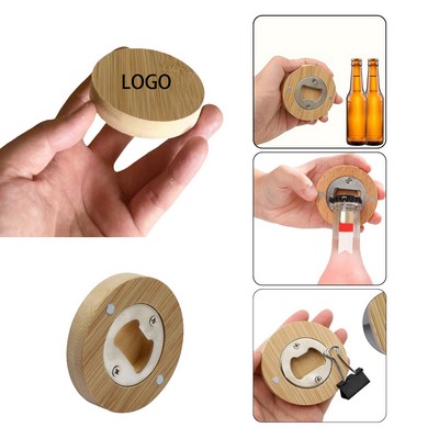 Magnetic Bamboo Bottle Opener