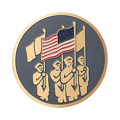 2" Male Color Guard Etched Enameled Insert Disc