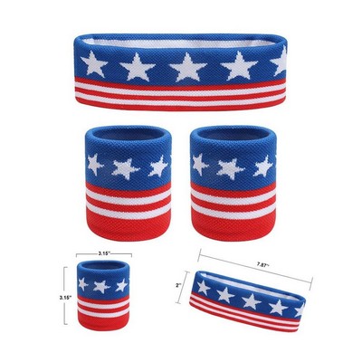 American Flag Sweatbands Set