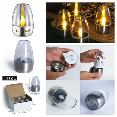 Solar Energy Stainless Steel Electronic Tea Light