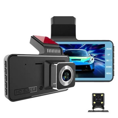 Dual Dash Cam 4 Inch FHD 1080p Car Camera with Touch Screen