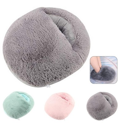 USB Rechargeable Flannel Foot Warmer - Detachable & Luxurious Dual-Sided Electric Heat Cushion
