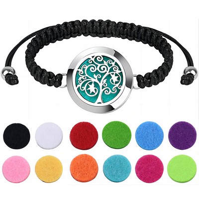 Essential Oil Diffuser Bracelet Set - Stainless Steel Aromatherapy Locket with Adjustable Band