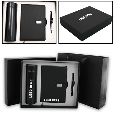 Business Gift Set With Smart Tumbler And Notebook, Pen