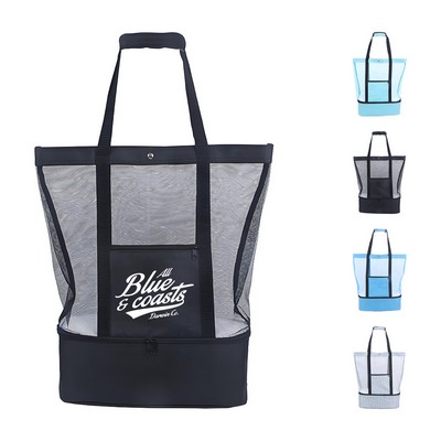 Beach Mesh Bag with Thermal Cooler