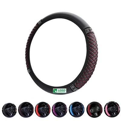 Rhinestones Soft Leather Elastic Steering Wheel