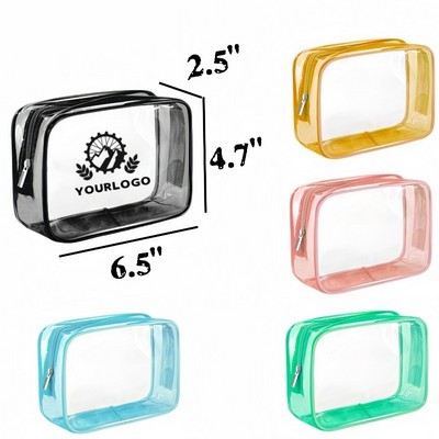 6" Custom PVC Colorful Water Resistant Toiletry Makeup Bag