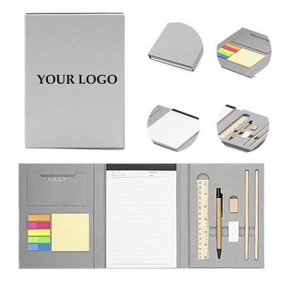 Notebook W/Pen Ruler Sticky Notes Set