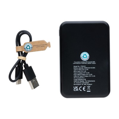 RCS Recycled Plastic 5.000 mAh Powerbank - Black