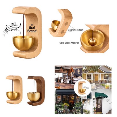 Magnetic Attach Wooden Brass Doorbell
