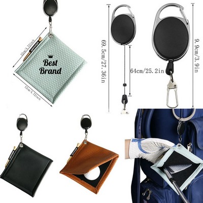 Golf Club Cleaning Towels with Retractable Clips