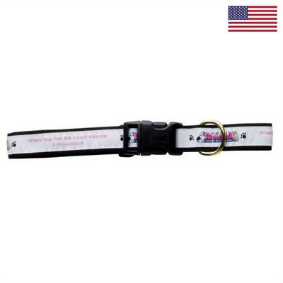 3/4" Woven Pet Collar w/ Gold-Colored Hardware - "Elite" Weave
