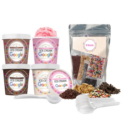 Handcrafted Ice Cream with Ice Cream Topping Kit - 4 Pint Bundle - Back To Basics