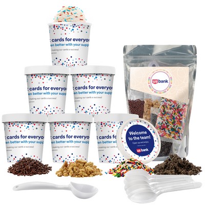 Corporate Color Creations Handcrafted Ice Cream with Ice Cream Topping Kit - 6 Pint Bundle
