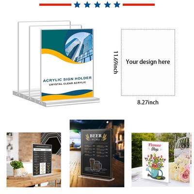 1 Count Clear Acrylic Tabletop Sign Holder