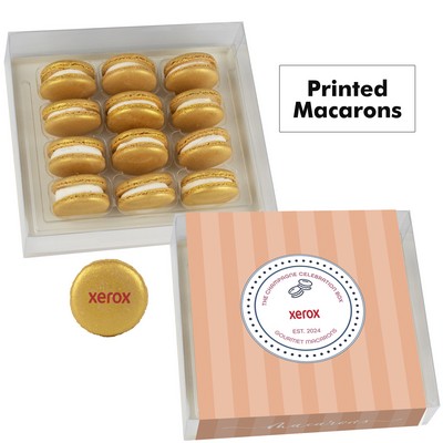 Printed Macaron Gift Set / 12 Pack - The Champagne Celebration Box