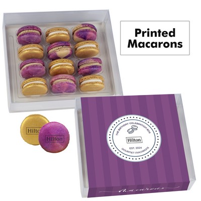 Printed Macaron Gift Set / 12 Pack - The Birthday Celebration Box