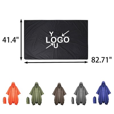 Waterproof Hooded Poncho with Pocket