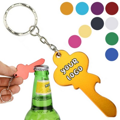 Key Shape Metal Beer Bottle Opener Keychain