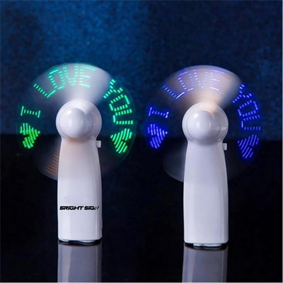LED Mini Fan with Pre-Programmed Messages – Light-Up Promotional Gift