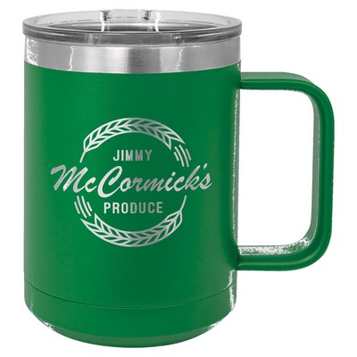 Polar Camel 15 oz. Green Vacuum Insulated Mug with Slider Lid