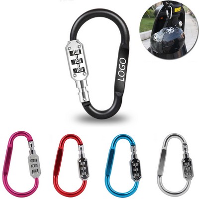 Resettable Carabiner Combination Lock Keychain