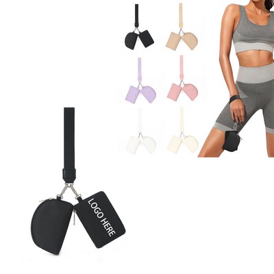 Polyester Portable Coin and Bank Card Wrist Bag