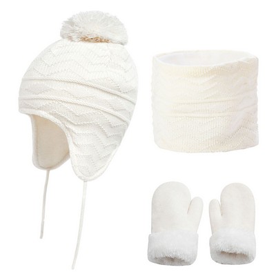 Toddler Winter Hat With Mittens Set