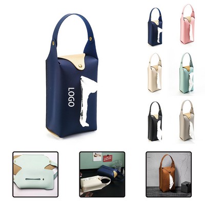 Hanging PU Leather Tissue Pouch