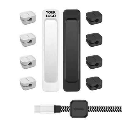 PVC Storage Desktop Data Cable Fixed Self Adhesive Cable Organizer for Table Magnetic Clip MOQ50PCS