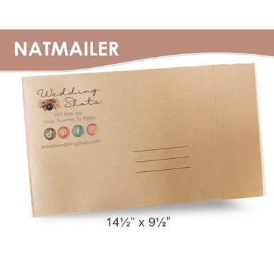 9 1/2" x 14 1/2" Peel and Seal Natural Kraft Paper Mailer with Full-Color Digital Imprint