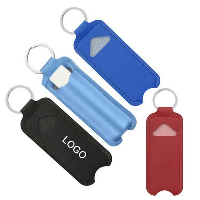 PU Leather Lipstick Holder with Keychain