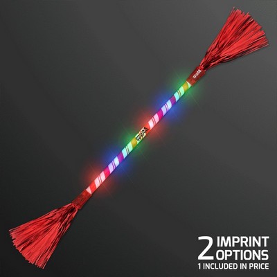 LED Candy Cane Baton for Twirling, 21" - PRINTED