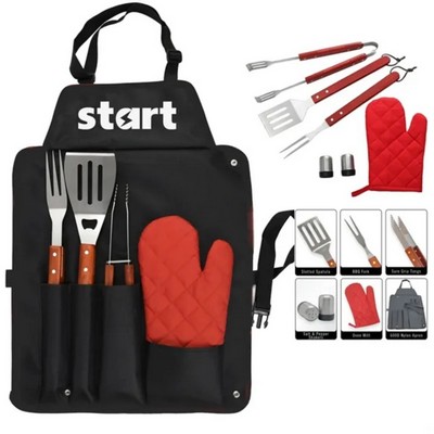 7-Piece BBQ Apron & Tool Set