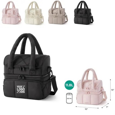 Double-Layer Women's Insulated Lunch Tote