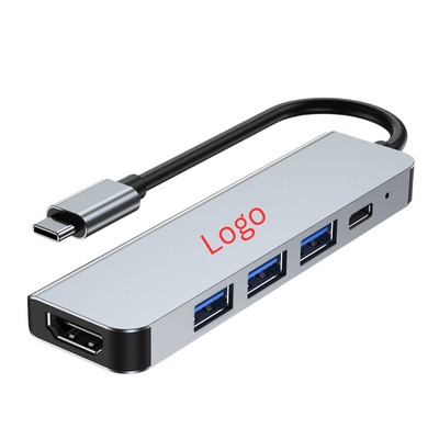 5-in-1 USB-C Multiport Hub with 4K HDMI, USB 3.0 & PD Power Delivery