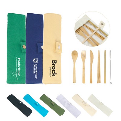 Bamboo Utensils With Carry Pouch