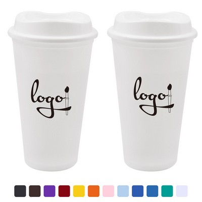 16oz Plastic Colorful Cup With Lid