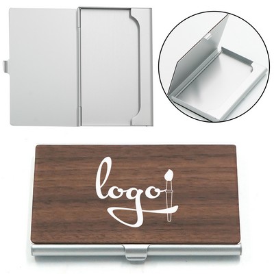 Metal Black Walnut Card Business Card Box With Customizable Logo