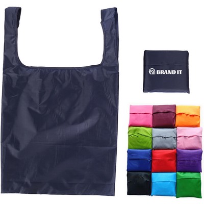 Collapsible Foldable Shopping Tote Bag With Small Pocket